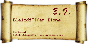 Bleicöffer Ilona névjegykártya